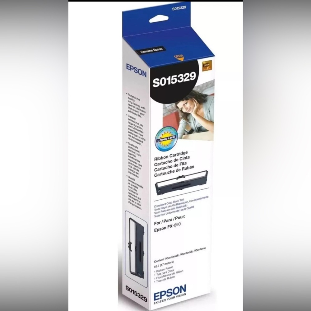 Genuine EPSON S015329 Black Printer Ribbon for LQ590 FX890